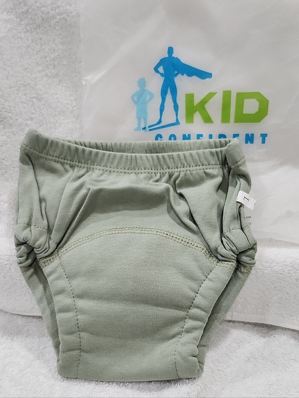 "Kid Confident" Sage Green Potty Training Underwear